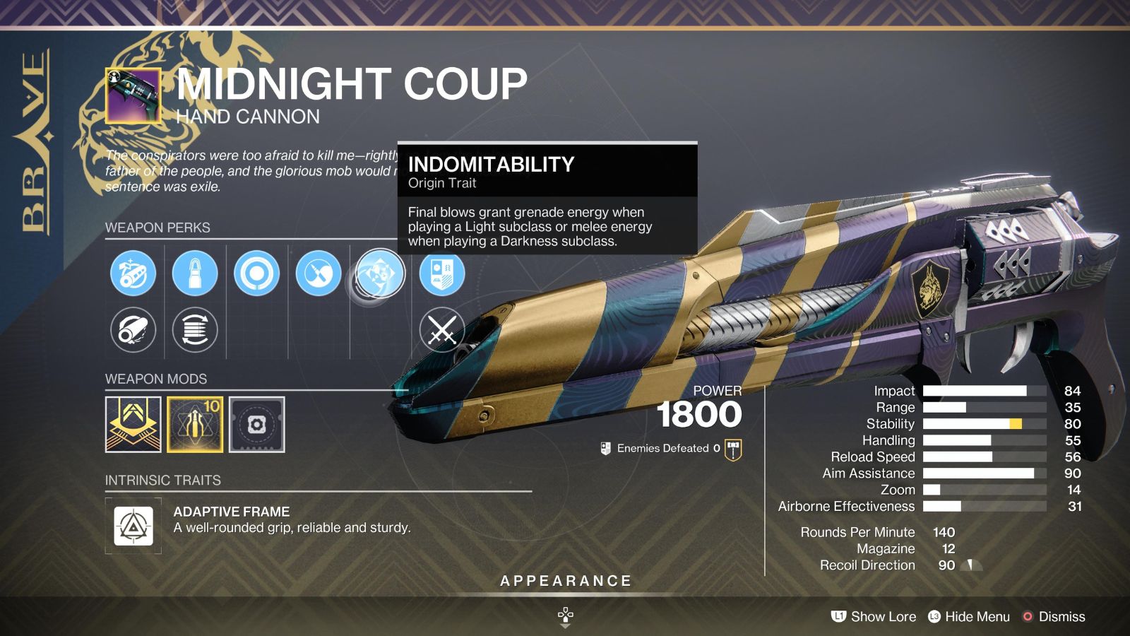 Complete Destiny 2 Midnight Coup God Roll Guide PvP And PvE ONE Esports