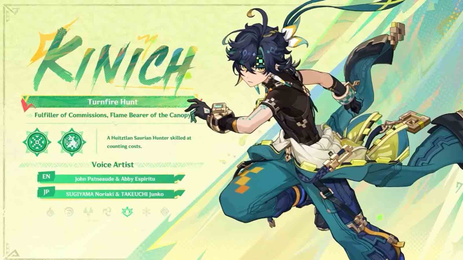 Who Is Kinich In Genshin Impact Rarity Element Abilities One Esports