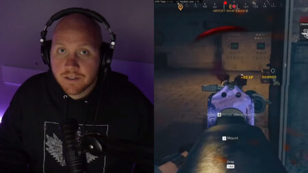 Side by side of TimTheTatman and his MAC 10 class in Call of Duty: Warzone