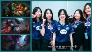 EVOS Lynx in UniPin Ladies Series MLBB 2021, and Mobile Legends heroes Bang, Faramis, Selena