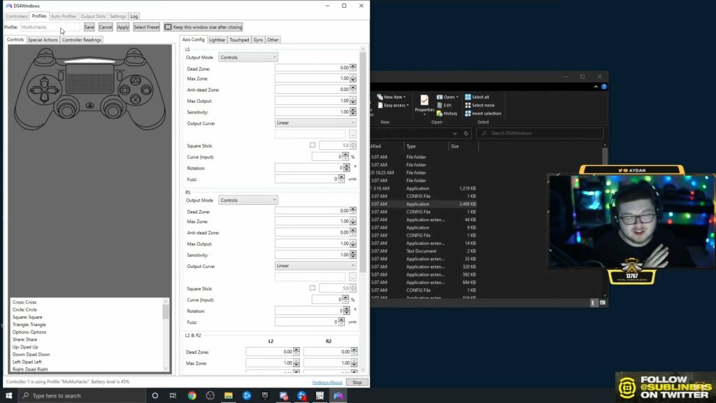 ds4 windows profile doesnt load to controller