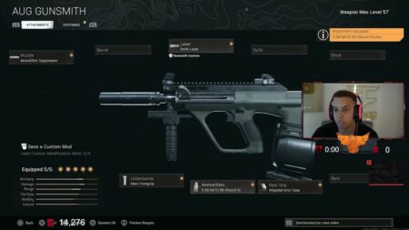 The details of Swagg's AUG class in Call of Duty: Warzone