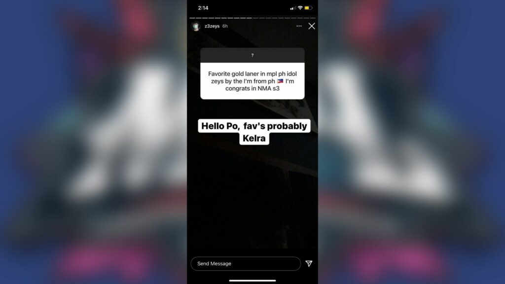 EVOS Legends coach Zeys reveals who is his favorite MPL PH player Mobile Legends: Bang Bang MPL ID S8 EVOS Legends coach Zeys Instagram answer