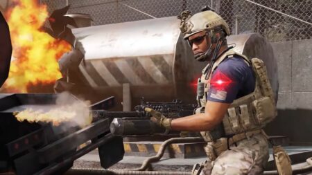 Operator using a Hades LMG in Call of Duty: Mobile