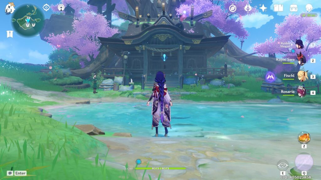 Wide view of Asase Shrine in Genshin Impact
