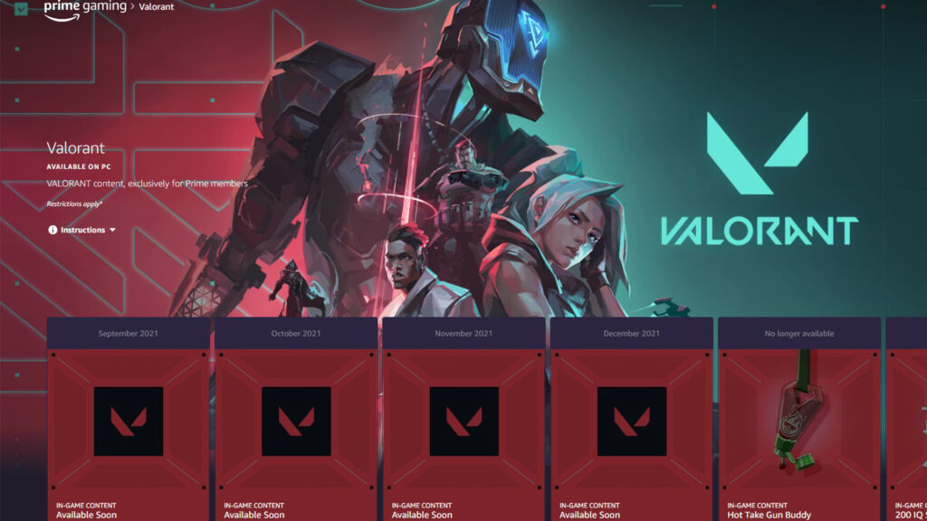 Free VALORANT Gun Skins Coming in 2022 to Prime Gaming Loot