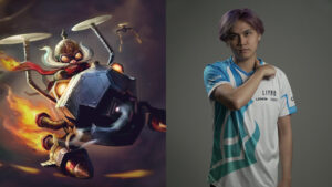 League of Legends: Wild Rift champion Corki and Liyab Esports mid laner Exosen