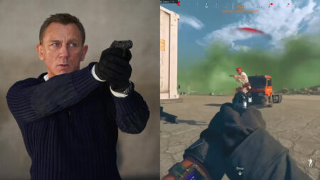 James Bond next to Nuke Squad's 007 pistol in Call of Duty Warzone