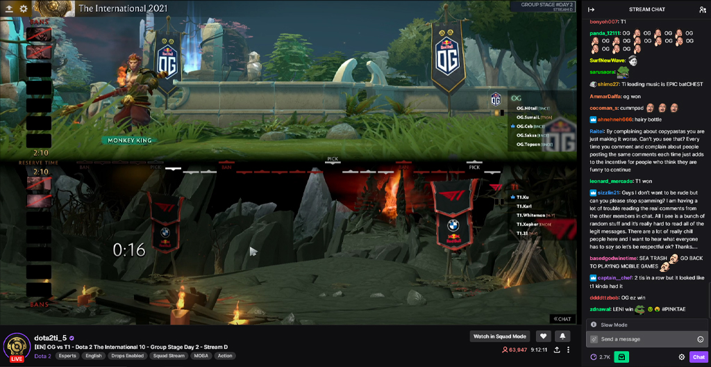 Dota 2 TI10 group stage stream