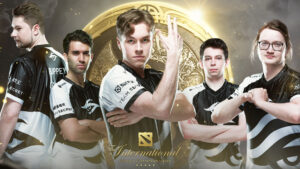 Team Secret competing at Valve's The International 10 (TI10)