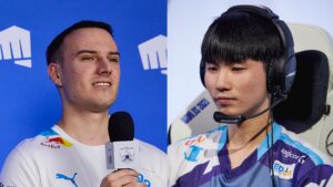 Cloud9 Perkz and DetonatioN FocusMe mid laner Aria at Worlds 2021