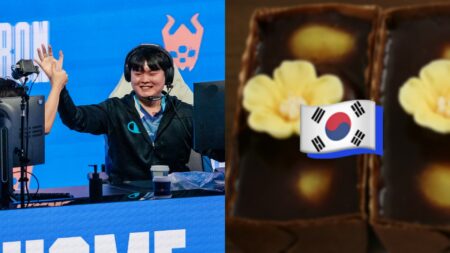 League of Legends player DFM Gaeng at Worlds 2021 and Maangchi's yanggaeng recipe.