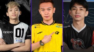 Mobile Legends: Bang Bang ONE Esports' MPL Invitational 2021 (MPLI 2021) players, Blacklist International's HAD JI, ONIC Esports' Butsss, and Team SMG's SaSa