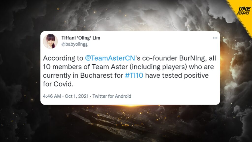Team Aster's co-founder confirms all players and crew are COVID-19 positive Team Aster all have COVID-19