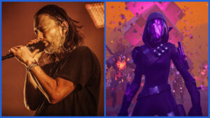 Radiohead frontman Thom Yorke and a Fortnite character