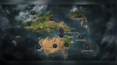 Map of Runeterra, the League of Legends universe