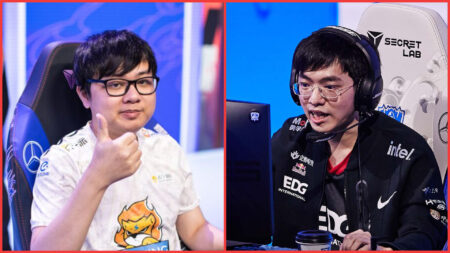 Suning's SofM at Worlds 2020, and Edward Gaming top laner Flandre at Worlds 2021