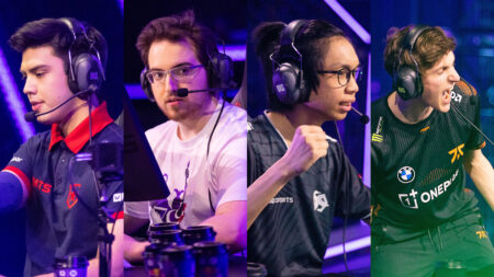 Gambit Esports' nAts, Team Envy's yay, X10 CRIT's Patiphan, and Fnatic's Boaster at VCT Masters events
