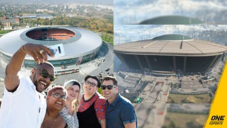 Tourists and video game locations in real life, featuring Call of Duty: Warzone's Stadium and Donbass Arena.