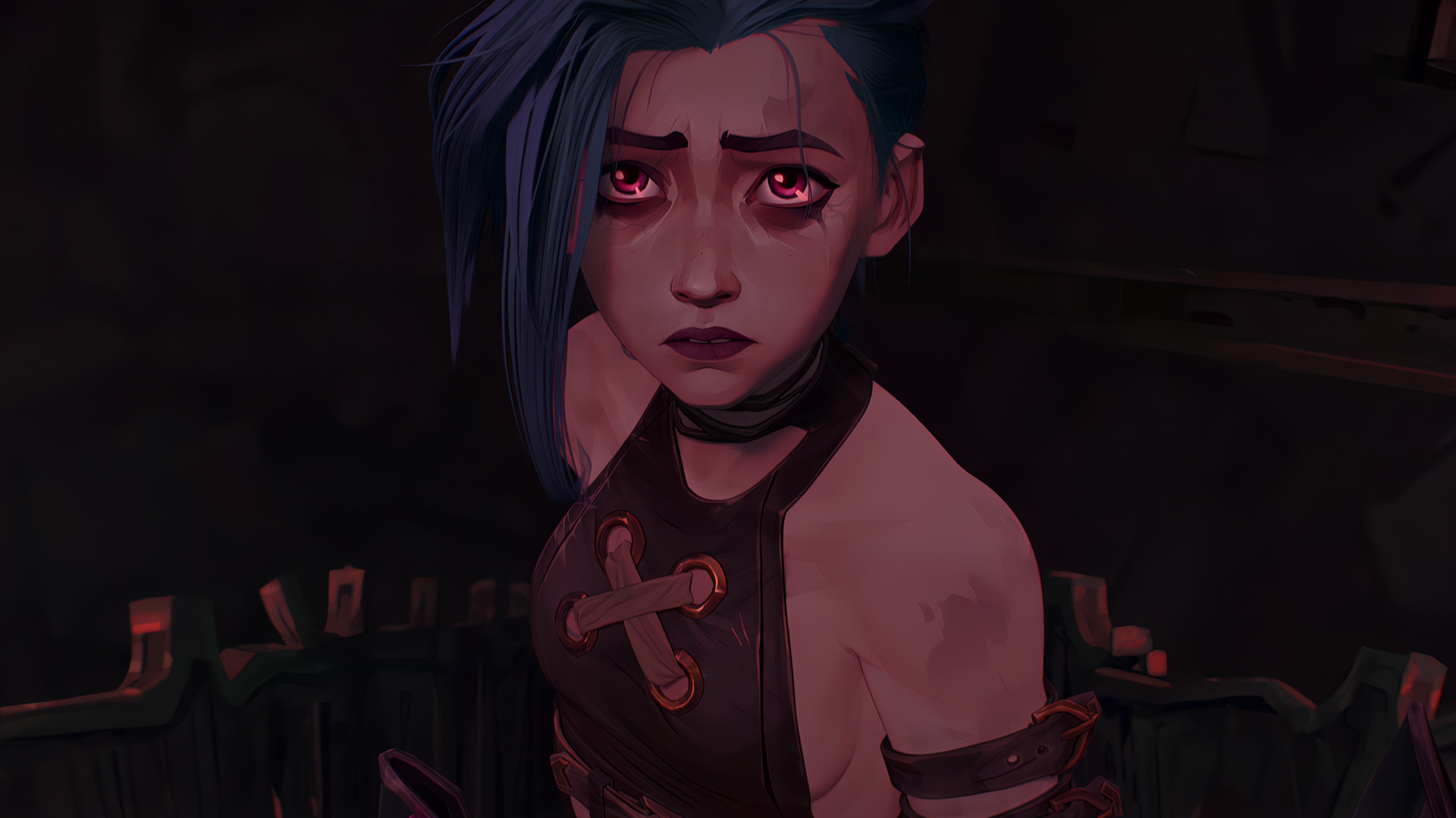 HD wallpaper blue haired anime character illustration Jinx League of  Legends  Wallpaper Flare