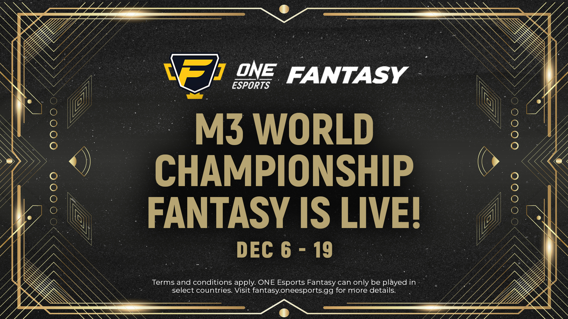 Play the ONE Esports M3 Fantasy Challenge and win up to 3,500 Diamonds ONE Esports