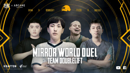 Team Doublelift at the PUBG Mobile Mirror World Duel