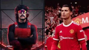 Dr DisRespect next to Manchester United's Cristiano Ronaldo