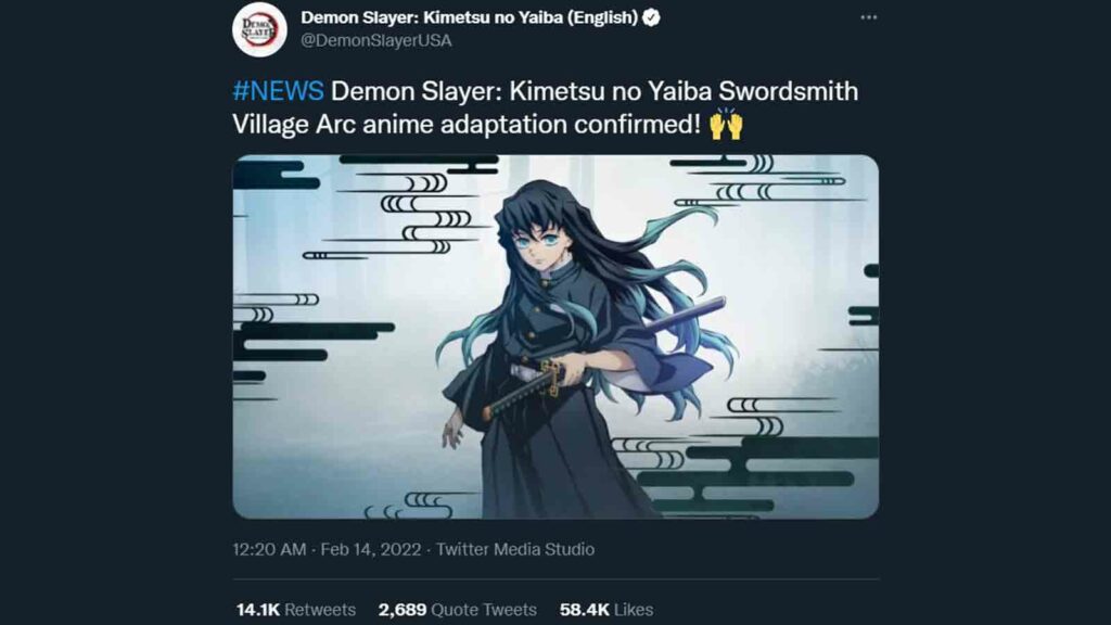 Demon Slayer anime will adapt the Swordsmith Village Arc in Season 3