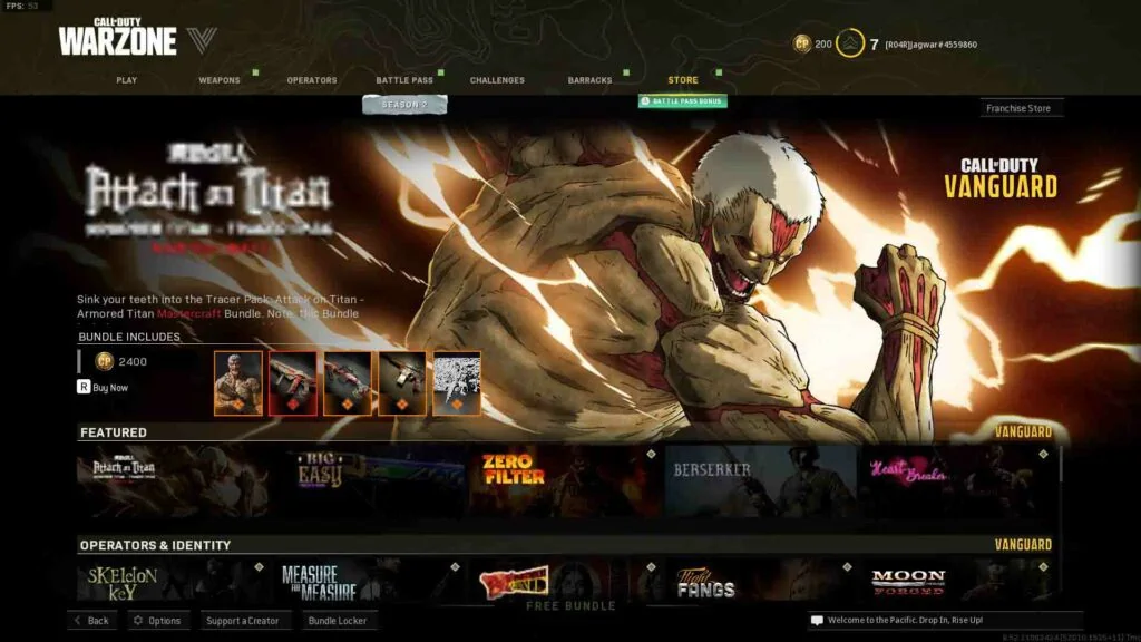 Armored Titan bundle in Call of Duty Warzone store