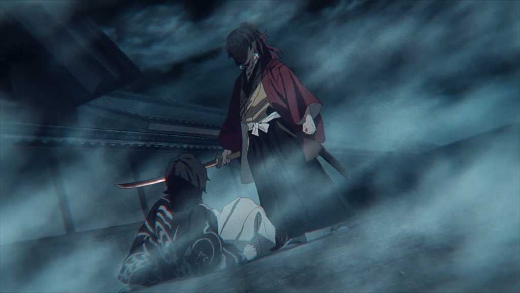 Escena retrospectiva de Yoriichi Tsugikuni del arco de Asakusa de Demon Slayer