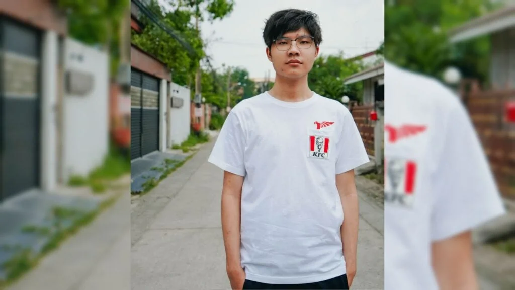 Like chicken and gravy, KFC x Talon Esports merch is a match made in heaven The KFC x Talon merchandise featuring a white pocket tee