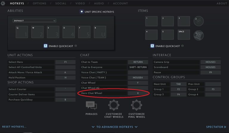 hero chat wheel dota 2 hotkey