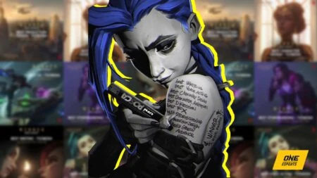 Jinx writing on her arm all the Annie Awards that Arcane won