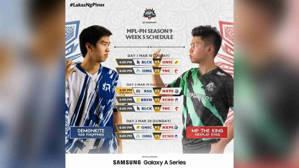 MPL PH Season 9 Week 5 results Mobile Legends: Bang Bang MPL PH Season 9 Week 5 schedule