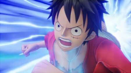 Close up of Monkey D Luffy in One Piece Odyssey
