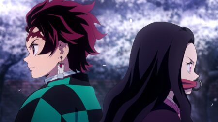 Demon Slayer wallpaper featuring Tanjiro and Nezuko Kamado