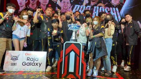RRQ Hoshi winning the MPL ID Season 9 grand final against ONIC Esports