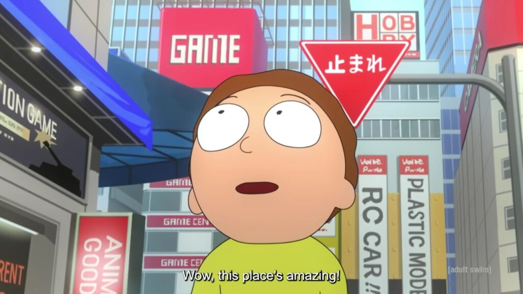 Morty en Akihabara, Japón