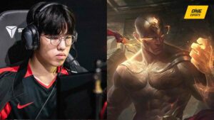 T1 Oner next to Lee Sin from League of Legends