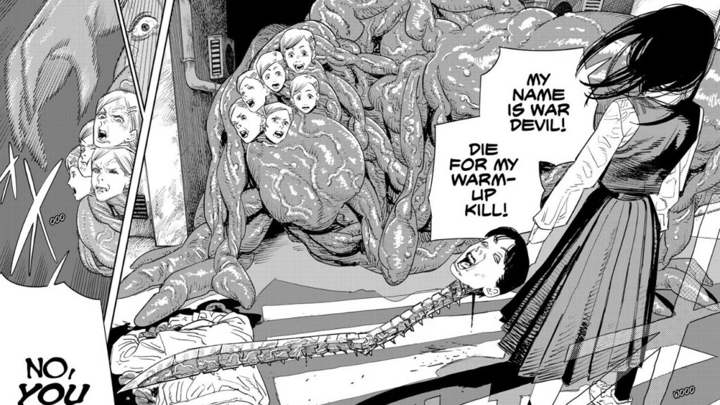 War Devil using a spinal cord sword in Chainsaw Man