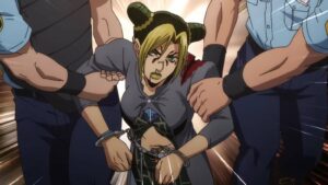 Jolyne apprehended in the JoJo Stone Ocean anime