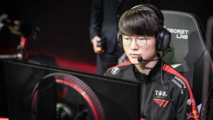 T1 Faker onstage during Week 4 of 2022 LCK Summer Split