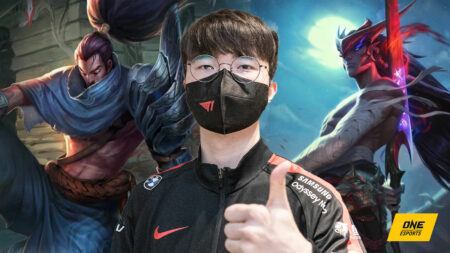 T1 Faker and LoL champions Yasuo and Yone