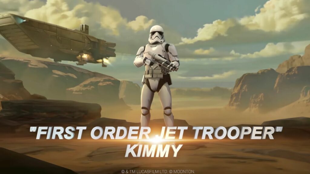 Modelo de personaje de Kimmy Jet Trooper de primer orden