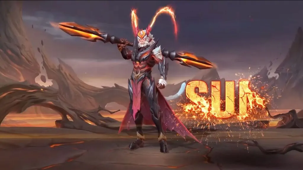 Mobile Legends: aspecto de coleccionista de Bang Bang Sun, modelo de personaje de Wicked Flames Sun