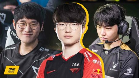 T1 Faker next to SSG Crown and Gen.G Chovy