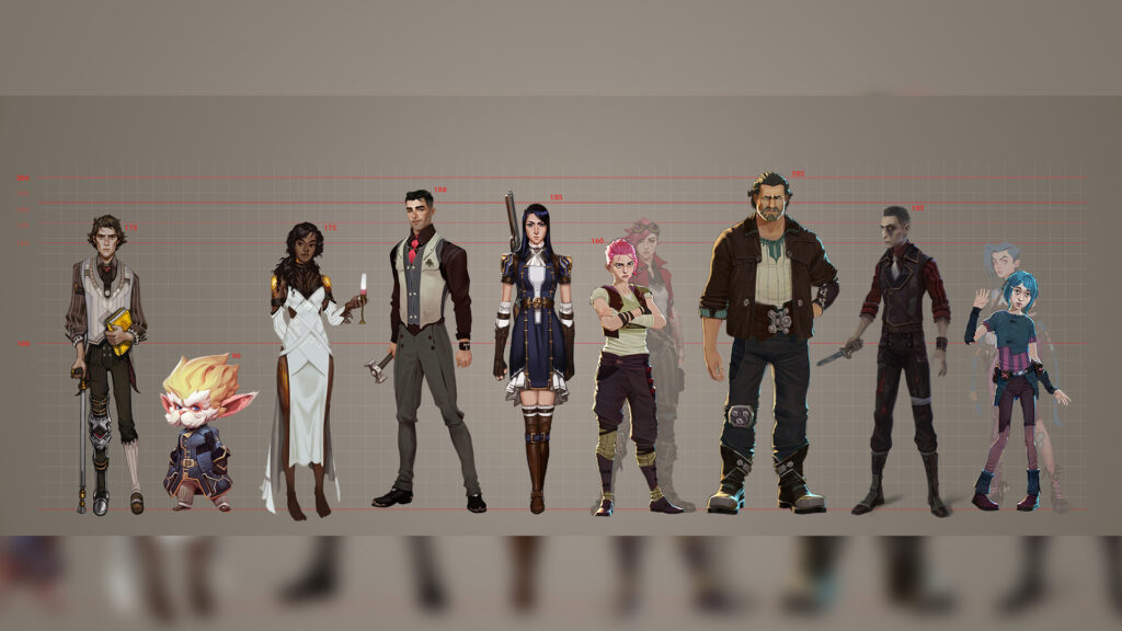 Arcane characters height: Caitlyn is taller than these two