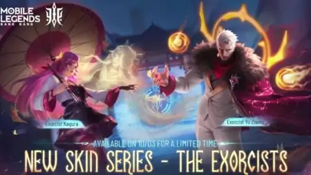 The Exorcists Yu Zong and Kagura skins in Mobile Legends: Bang Bang