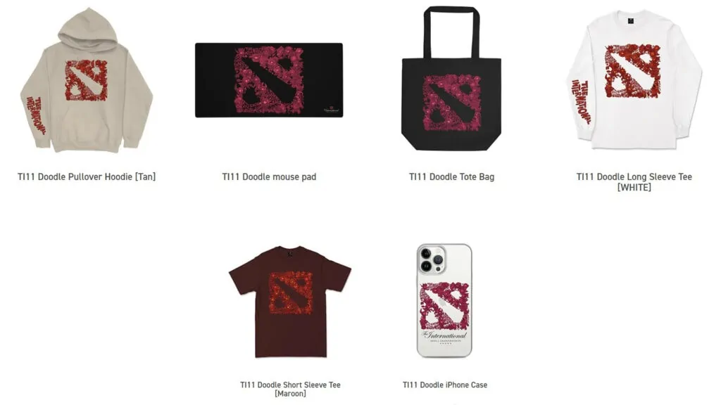 TI11’s merch collection has everything a Dota fan will want, including a pajama set Doodle Logo TI11 Fan Art Collection