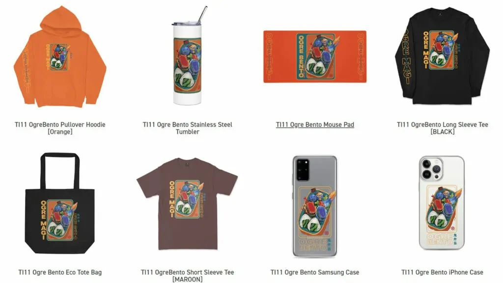 TI11’s merch collection has everything a Dota fan will want, including a pajama set Ogre Bento TI11 merch collection